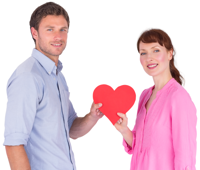 Happy Couple Holding Red Heart on Transparent Background - Download Free Stock Videos Pikwizard.com