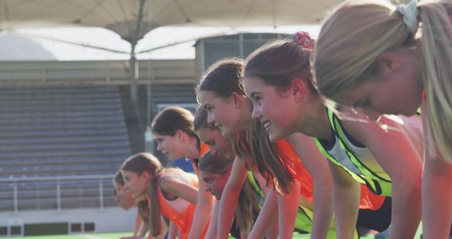 Group of Young Girls Getting Ready for Sports Practice on Field - Download Free Stock Images Pikwizard.com