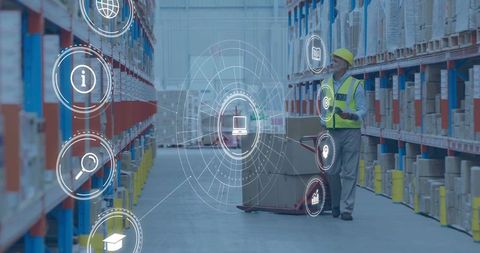 Warehouse inventory management with augmented reality icons