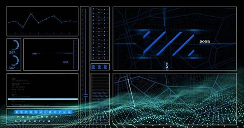 Futuristic Digital Data Interface with Glowing Data Points - Download Free Stock Images Pikwizard.com