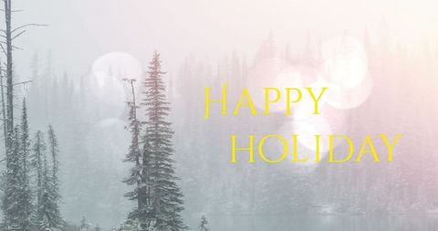 Festive Holiday Greeting with Winter Forest Background - Download Free Stock Images Pikwizard.com