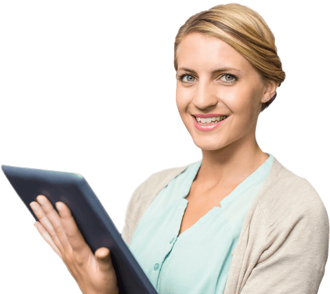 Transparent Confident Teacher Holding Tablet Smiling - Download Free Stock Videos Pikwizard.com