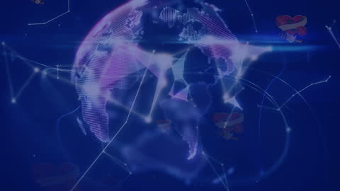 Digital Globe with Network Connections Animation
