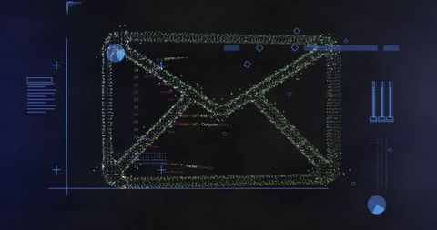 Digital Email Security in Cyber World with Code Background - Download Free Stock Images Pikwizard.com