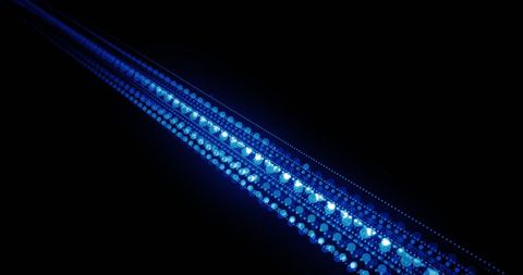 Abstract Blue Light Trails on Black Background