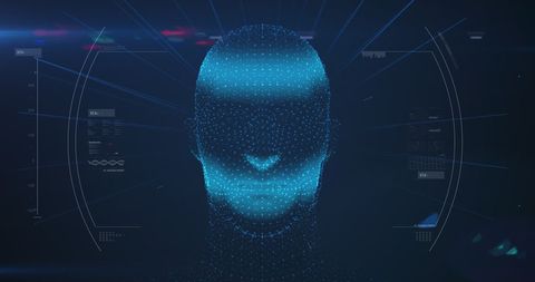 3D Blue Glowing Human Head with Network Connections - Download Free Stock Images Pikwizard.com