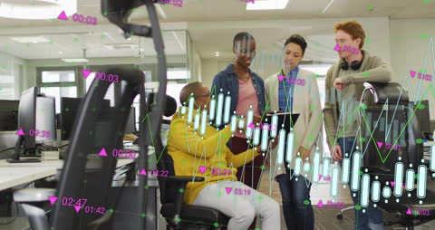 Diverse Team Analyzing Digital Data in Office Meeting