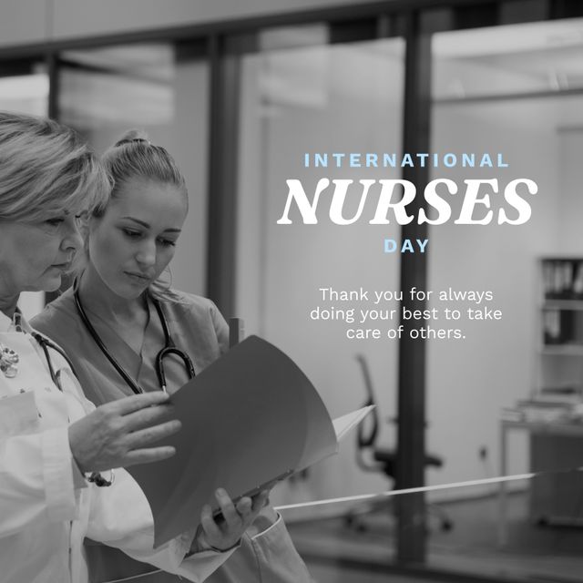 International Nurses Day with Female Nurse and Doctor Working Together - Download Free Stock Templates Pikwizard.com