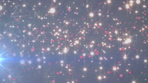 Twinkling Lights and Stars in Motion on Dark Background