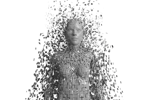 Transparent Digital Woman Disintegrating Into Particles Illustration - Download Free Stock Videos Pikwizard.com