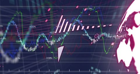 Futuristic Financial Analytics with Candlestick Trends and Neon Lights - Download Free Stock Images Pikwizard.com