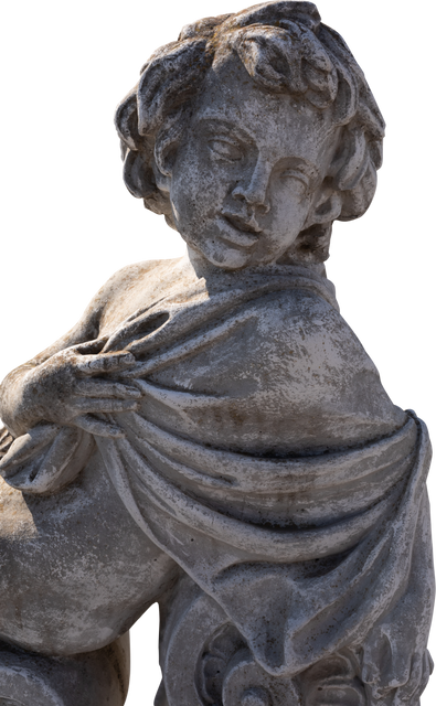 Weathered Classical Style Cherub Sculpture with Transparent Background - Download Free Stock Videos Pikwizard.com