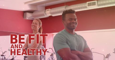 Confident Diverse Individuals Promoting Fitness and Health in Gym