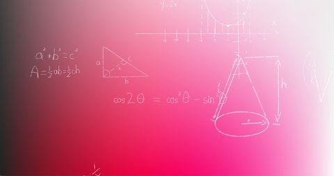 mathematical formulas and diagrams on pink chalkboard - Download Free Stock Images Pikwizard.com