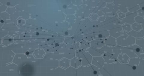 Digital Nodes Create Network over Chemical Formulas - Download Free Stock Images Pikwizard.com