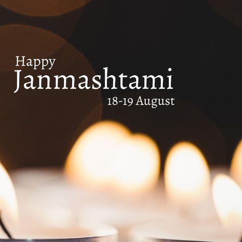 Happy Janmashtami Celebration with Burning Lamps Background - Download Free Stock Templates Pikwizard.com