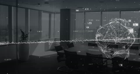 Futuristic Data Processing in Modern Conference Room