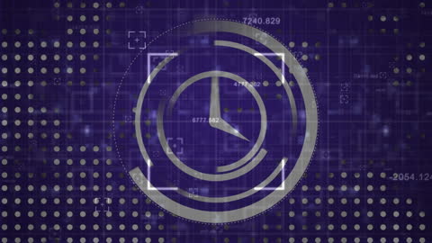 Digital Clock Animation with Data Processing Graphics