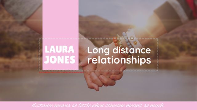 Inspiring photo template for celebrating long-distance relationships. Ideal for social media posts, relationship blog articles, greeting cards, or online forums supporting long-distance couples and friends.