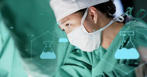 Surgeon Focusing During Surgery with Digital Data Overlay