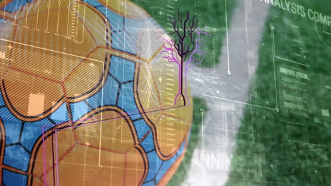 Global Data Overlay Above Agricultural Field with Digital Interface