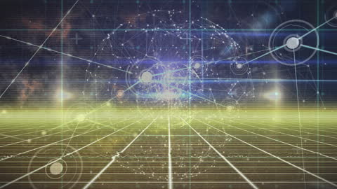 Abstract Digital Hologram with Glowing Connections