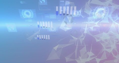 Futuristic Data Processing Screens with Digital Plexus Network - Download Free Stock Images Pikwizard.com