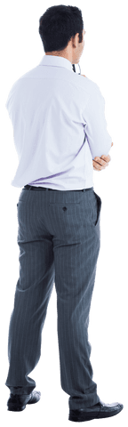 Businessman in Thought on Transparent Background