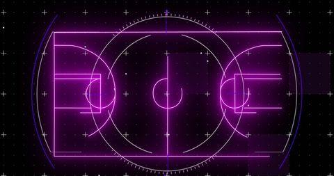 Futuristic Neon Basketball Court with Digital Technology Visuals - Download Free Stock Images Pikwizard.com