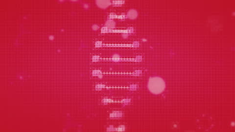 Digital DNA Strand in Red Holographic Concept