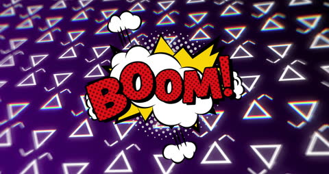 Retro Pop Art Boom Explosion with Colorful Graphic Background