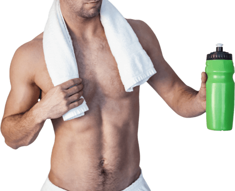 transparent fit male holding green water bottle with towel - Download Free Stock Videos Pikwizard.com