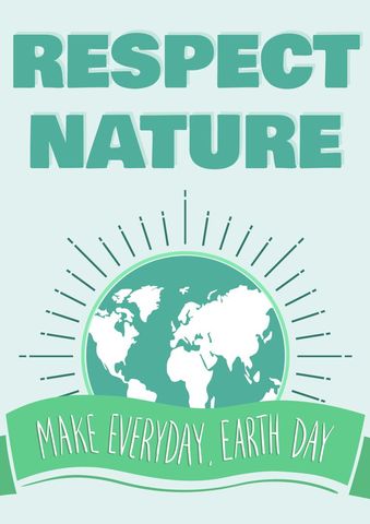 Respect Nature Message with Earth Illustration - Download Free Stock Templates Pikwizard.com