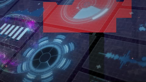 Futuristic Data Processing Dashboard with Digital Globe