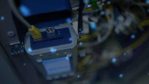 Animated Virtual Data Flow Over Networking Cables