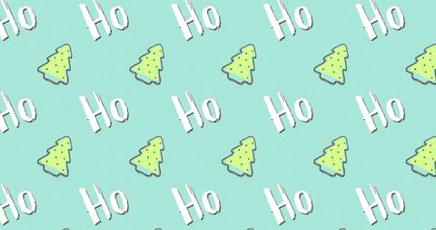 festive christmas trees ho ho pattern on blue background - Download Free Stock Images Pikwizard.com