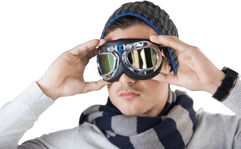 transparent background stylish man wearing aviator goggles - Download Free Stock Videos Pikwizard.com