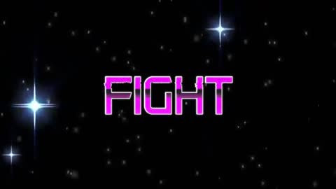 Neon Text 'FIGHT' with Cosmic Background Animation