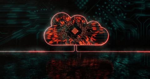 glowing cloud technology concept with processor connections - Download Free Stock Images Pikwizard.com