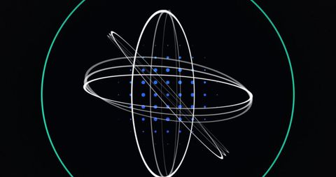 Hypnotic Spinning Rings with Blue Dot Illumination on Black - Download Free Stock Images Pikwizard.com