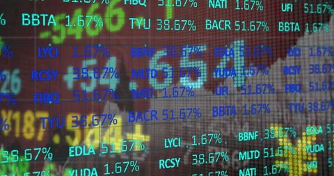 Dynamic Stock Ticker Animation Over Cityscape Illustration - Download Free Stock Images Pikwizard.com