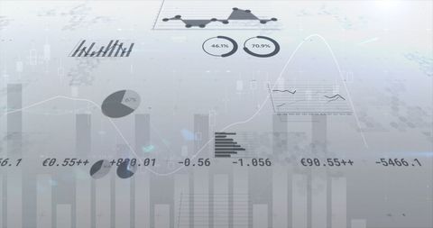 Dynamic Financial Graphs and Numbers on Grey Background - Download Free Stock Images Pikwizard.com