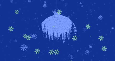 Animated Falling Snowflakes Over Decorative Bauble