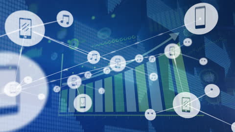 Global Digital Connections Overlay with Growth Graph