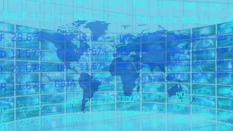 Global Business Data Visualization with World Map Overlay