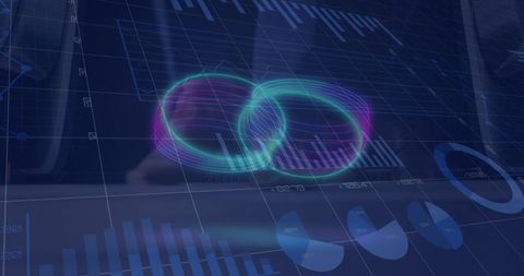 futuristic data visualization dashboard with holographic rings - Download Free Stock Images Pikwizard.com