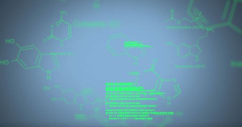Scientific Data Processing with Molecule Graphics on Blue Background - Download Free Stock Images Pikwizard.com