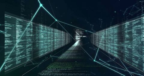 Futuristic Digital Data Processing Network - Download Free Stock Images Pikwizard.com