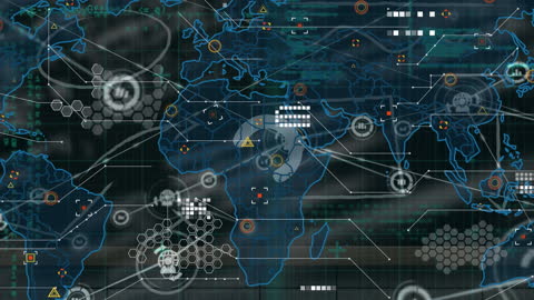 Global Digital Network Connections in Data Animation