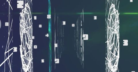 Futuristic Digital Interface with Abstract Numbers and Lines